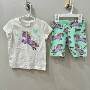 Lindex Unicorn Shirt & Shorts Outfit